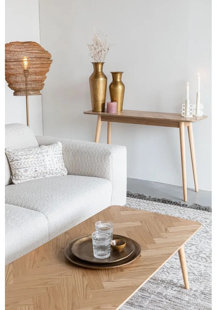 Konzolový stolík s doskou v dubovom dekore v prírodnej farbe 40x120 cm Fabio – White Label