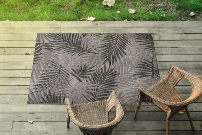 Koberec šnúrkový SIZAL FLOORLUX 20504 LÍSTIE strieborný / čierny DŽUNGĽA