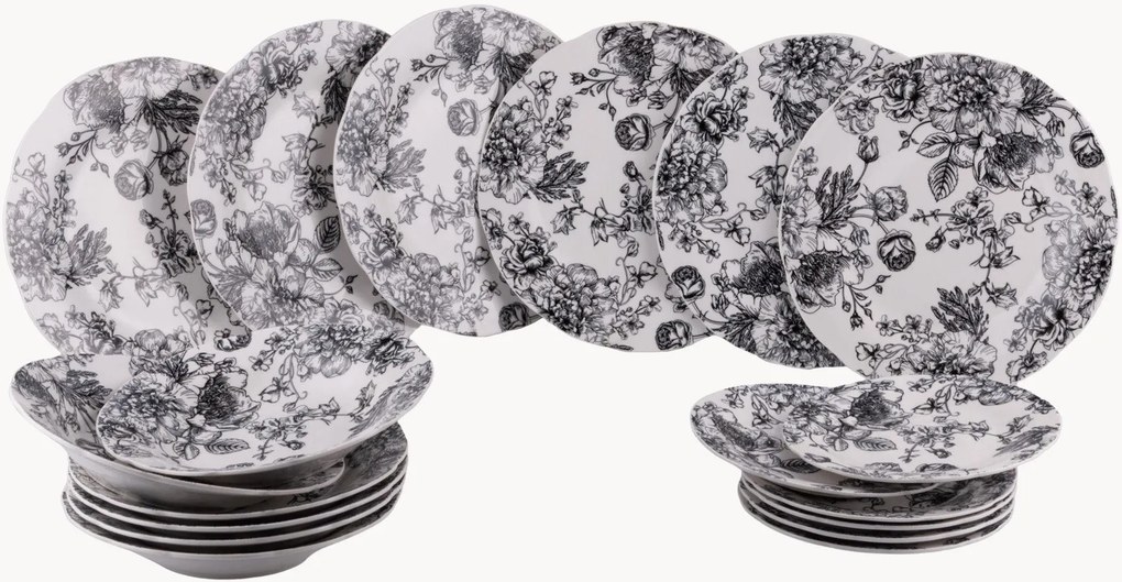 Porcelánová súprava riadu Madame, 6 osôb, 18 ks