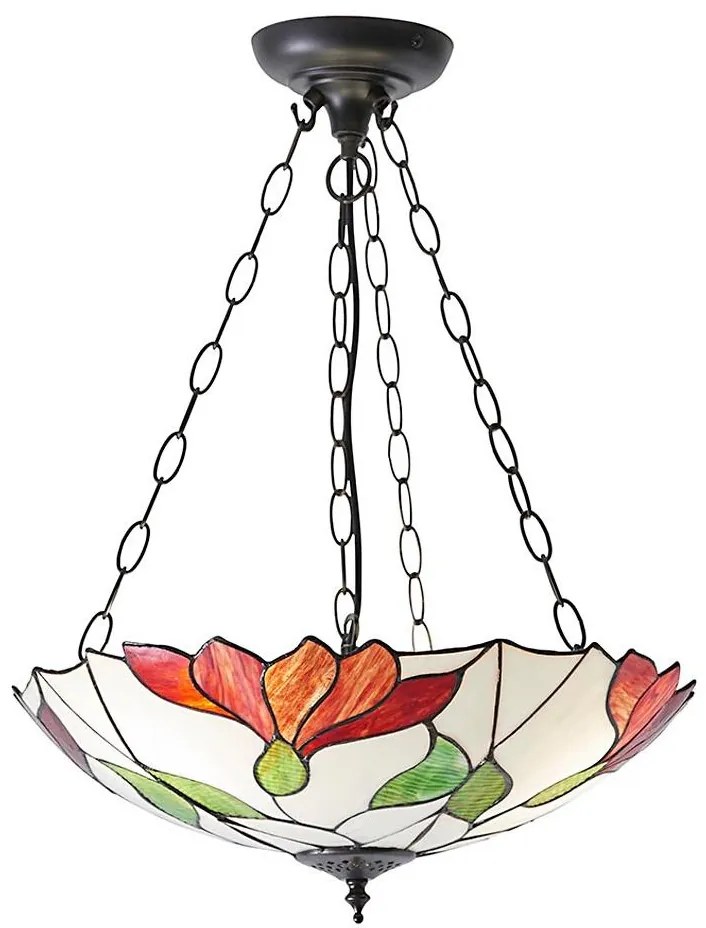 Endon 70946 - Luster na retiazke Tiffany BOTANICA 3xE27/60W/230V priemer 45 cm