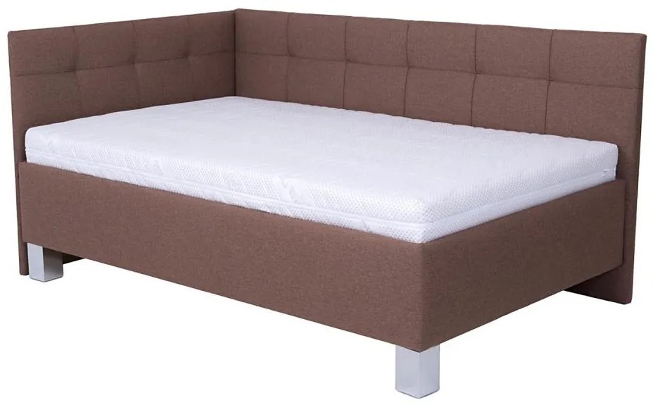 Čalouněná postel s úložným prostorem bez matrace MARIA PETITE 120x200 cm hnědá PO0054
