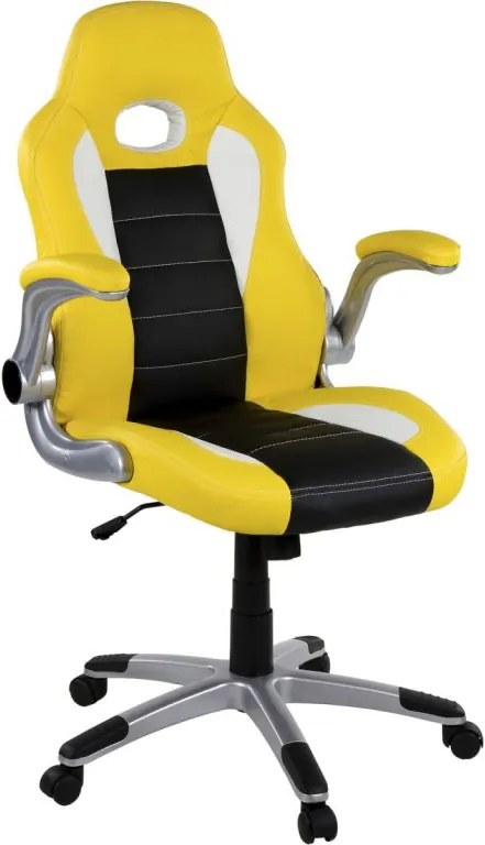 Kancelárska stolička GT Stripes Series žltá/čierna/biela