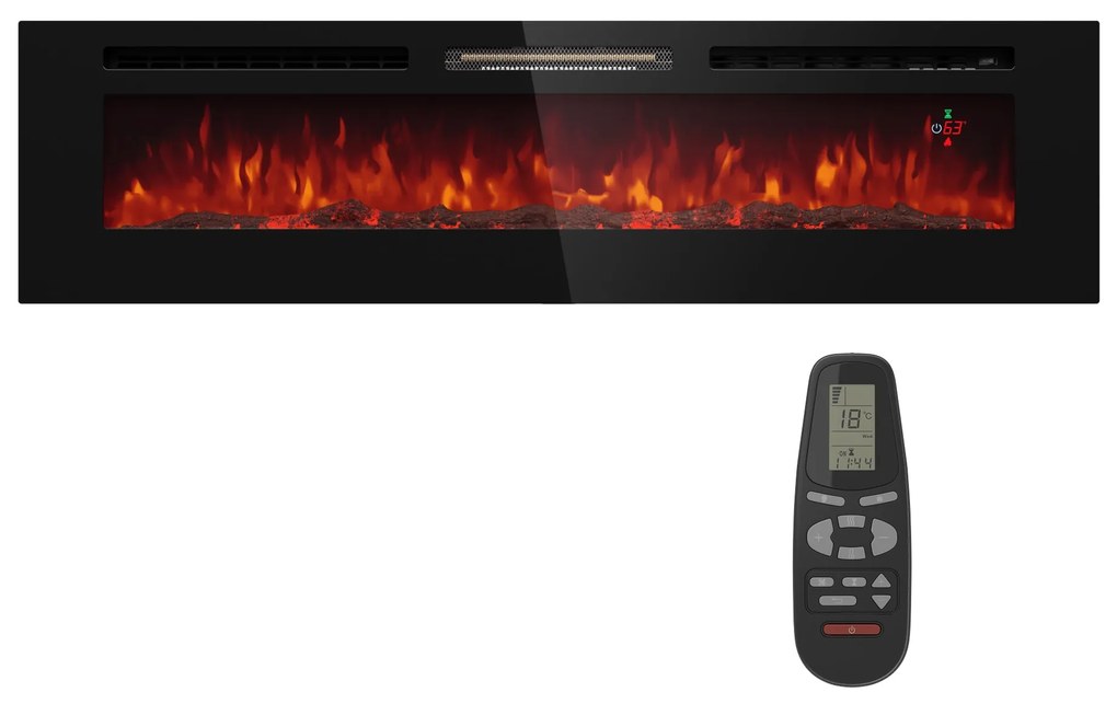 Galeras 178, elektrický nástenný krb, 1800 W, LED