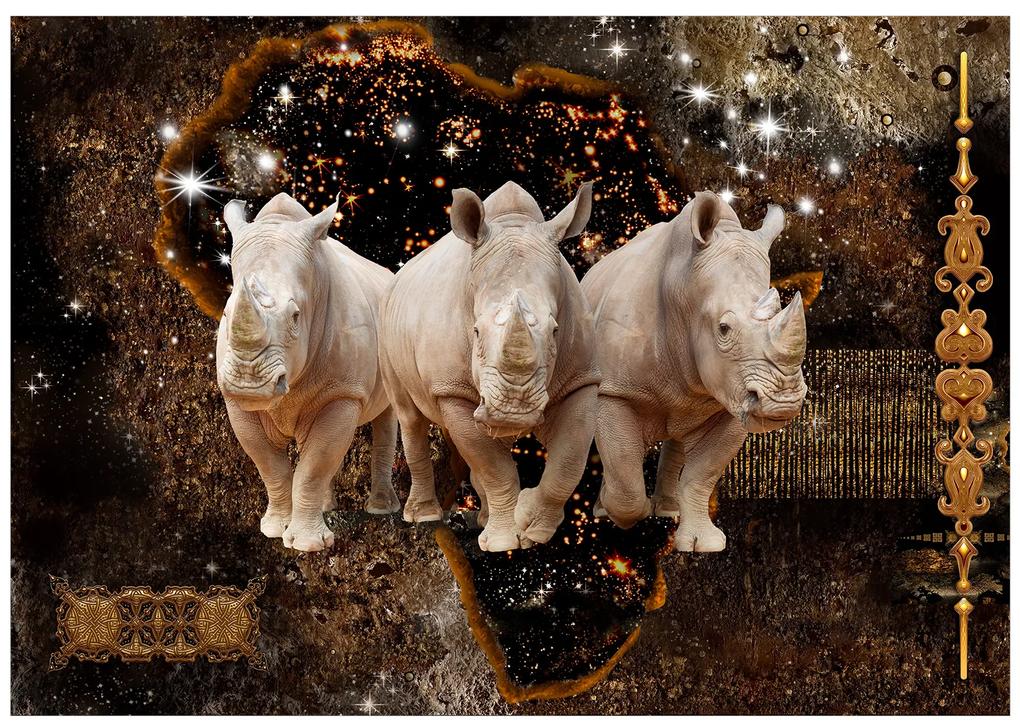 Artgeist Fototapeta - Golden Rhino Veľkosť: 100x70, Verzia: Standard