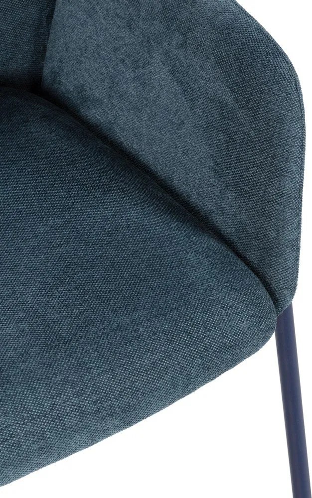 Modré čalúnené jedálenské kreslá v súprave 2 ks Aslin – MOME