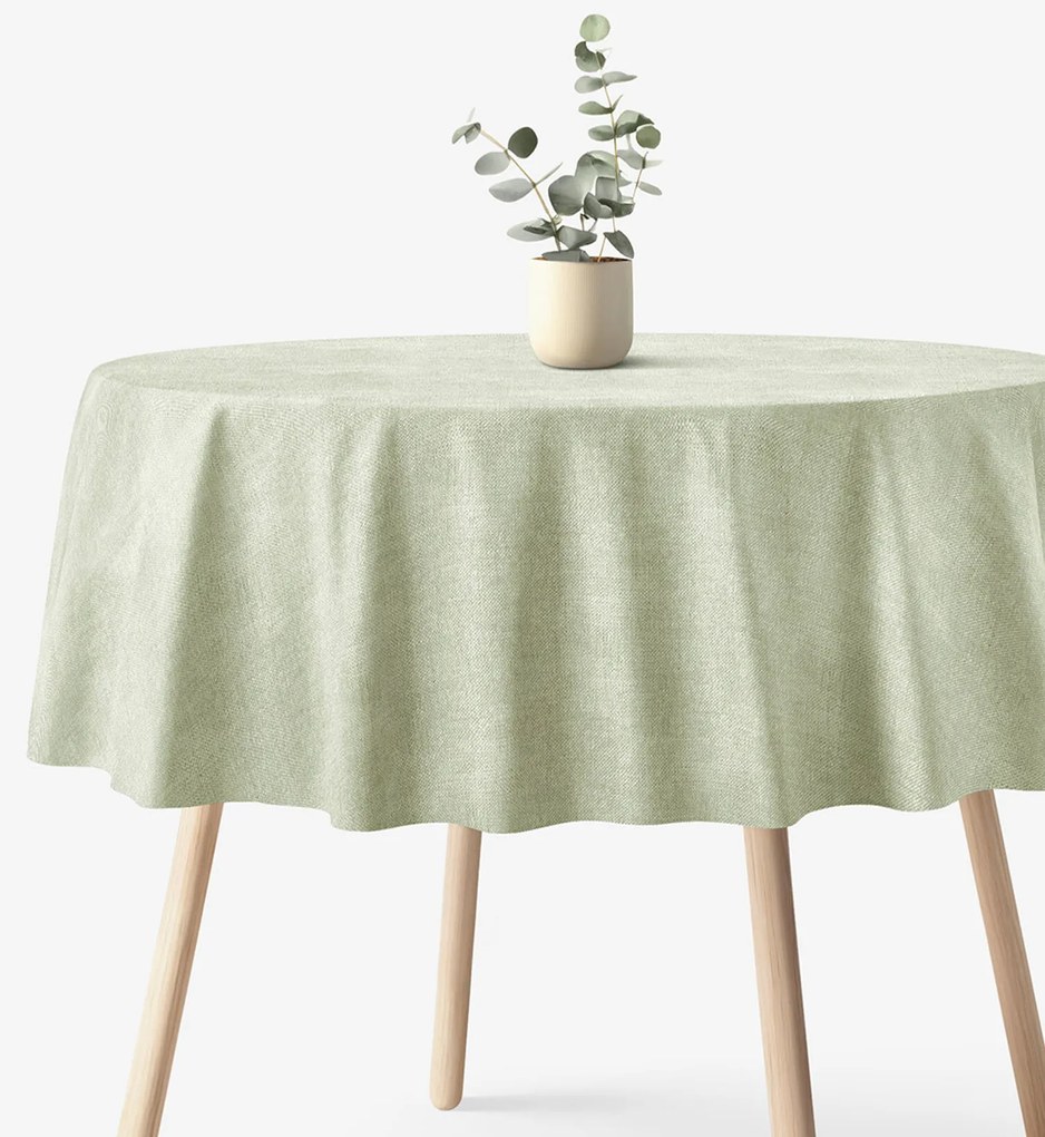 Goldea okrúhly obrus malaga - zelený režný Ø 240 cm