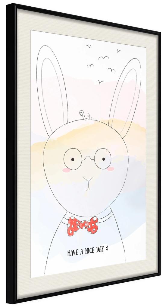 Artgeist Plagát - Greetings from Rabbit [Poster] Veľkosť: 20x30, Verzia: Čierny rám s passe-partout