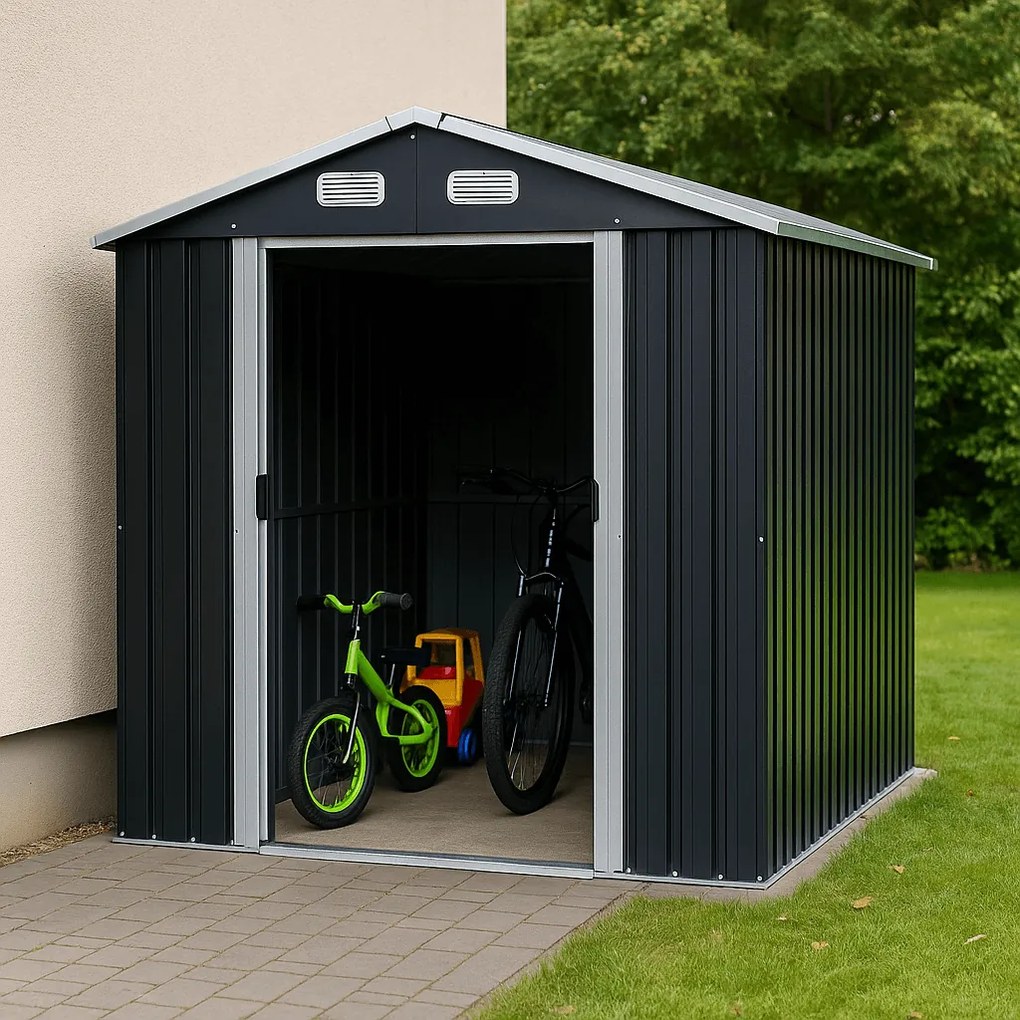 Záhradný domček BestBerg ZDB-4A / 4,1 m² / 236 x 174 x 206 cm / šedá