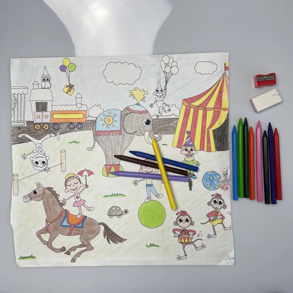 Nalepovacia omaľovánka "Cirkus" s farbičkami 30x200cm