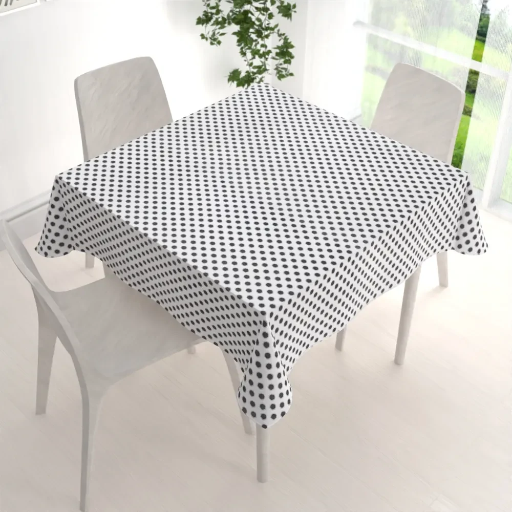 Biante Bavlnený štvorcový obrus Sandra SA-286 Sivé bodky na bielom 110x110 cm