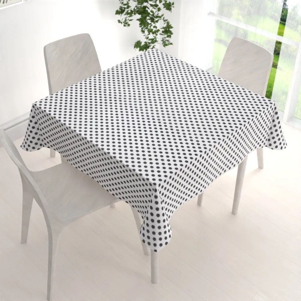 Biante Bavlnený štvorcový obrus Sandra SA-286 Sivé bodky na bielom 70x70 cm