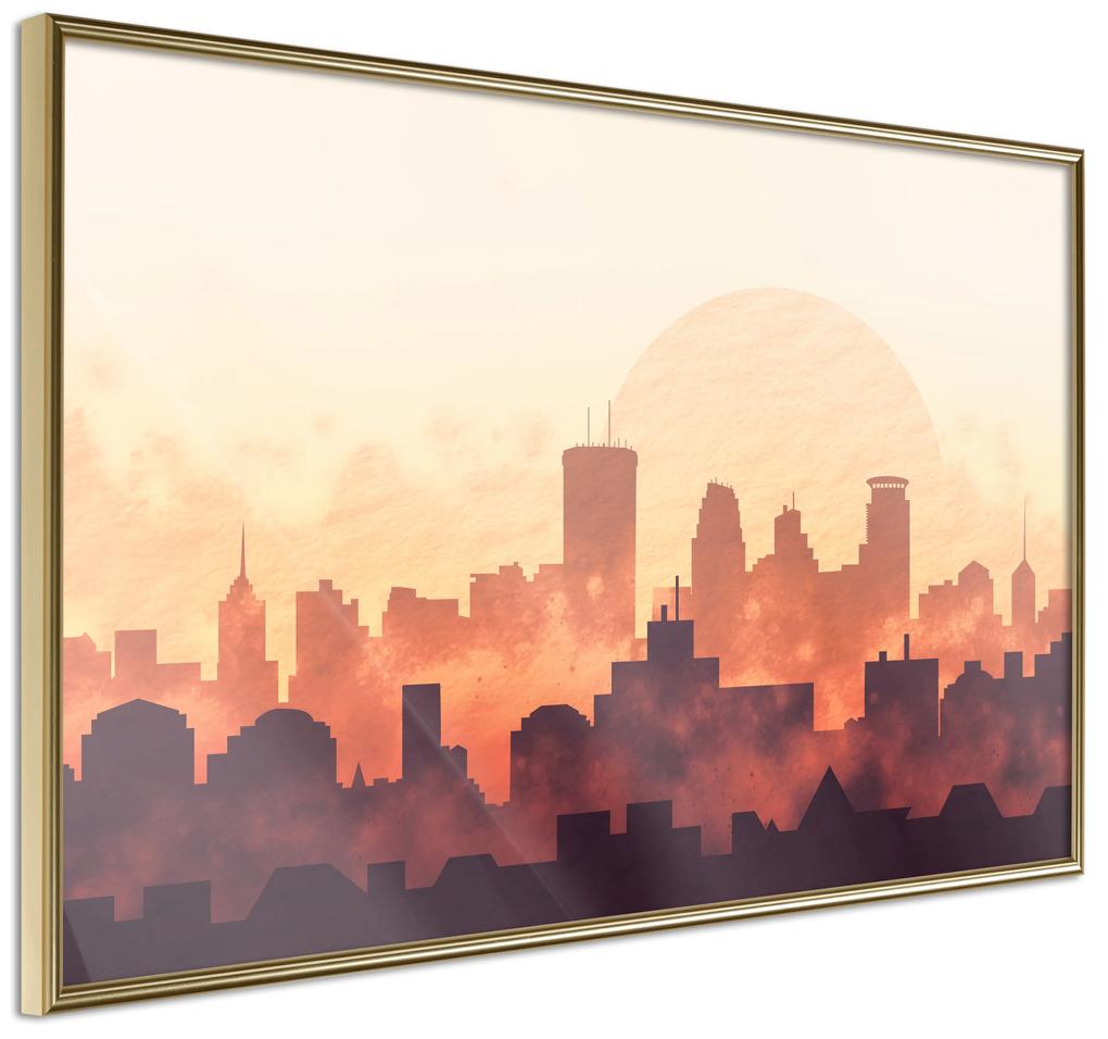 Artgeist Plagát - Heat of the City [Poster] Veľkosť: 45x30, Verzia: Zlatý rám s passe-partout