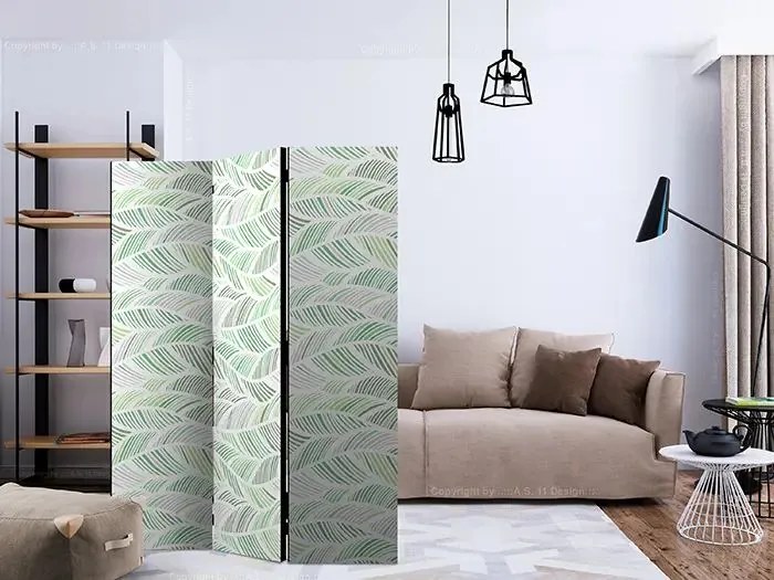 Paraván - Green Waves [Room Dividers] Veľkosť: 135x172, Verzia: Jednostranný