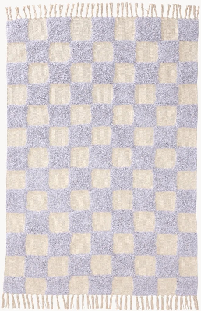 Ručne tkaný bavlnený koberec's reliéfnou štruktúrou Caro