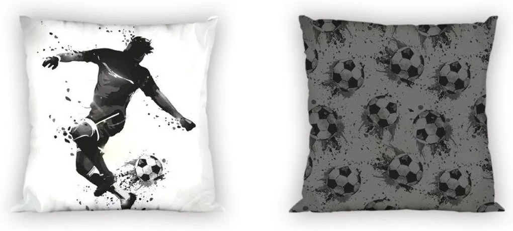 DETSKÁ DEKORAČNÁ OBLIEČKA NA VANKÚŠ FOOTBALL 40X40 CM VZOROVANÁ