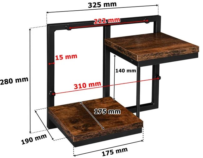 Nástenný stojan na kvety REMUS RUSTIC čierny
