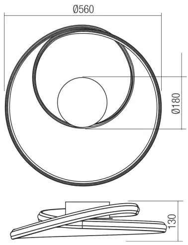 Redo 01-4359 - LED stmievateľné stropné svietidlo TORSION LED/40W/230V čierna
