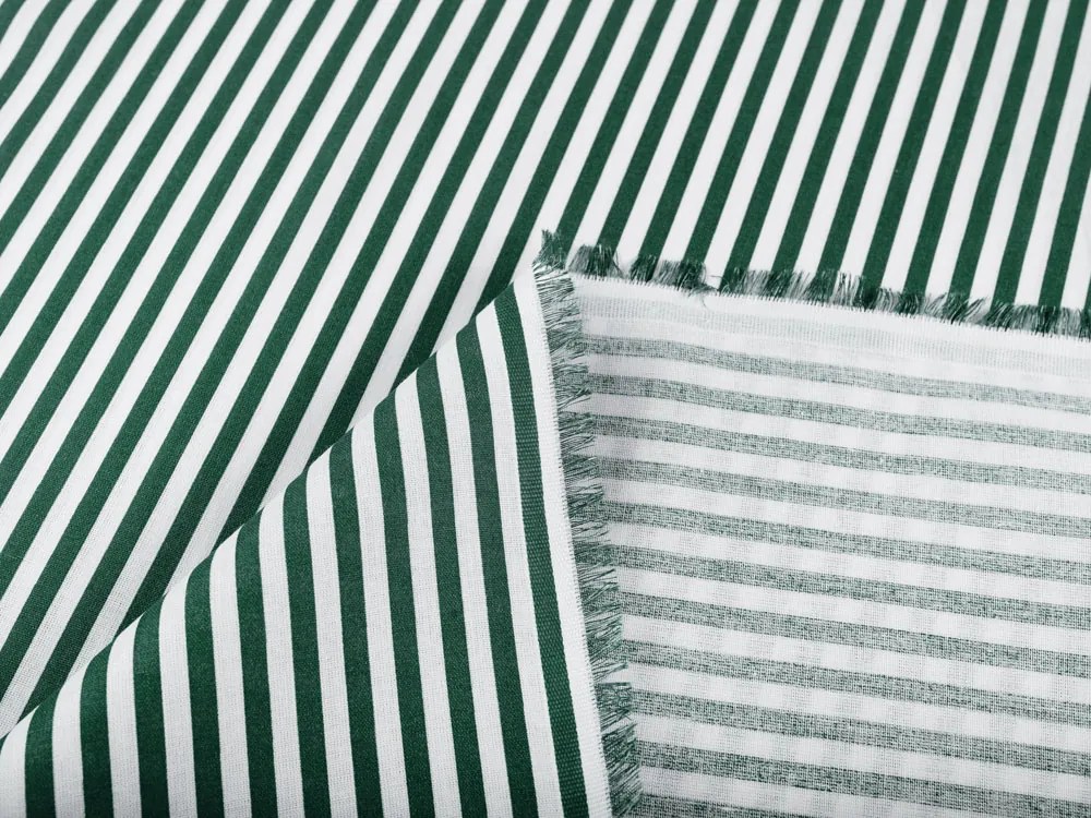 Biante Detský bavlnený záves Sandra SA-362 Tmavo zeleno-biele pásiky 130x150 cm