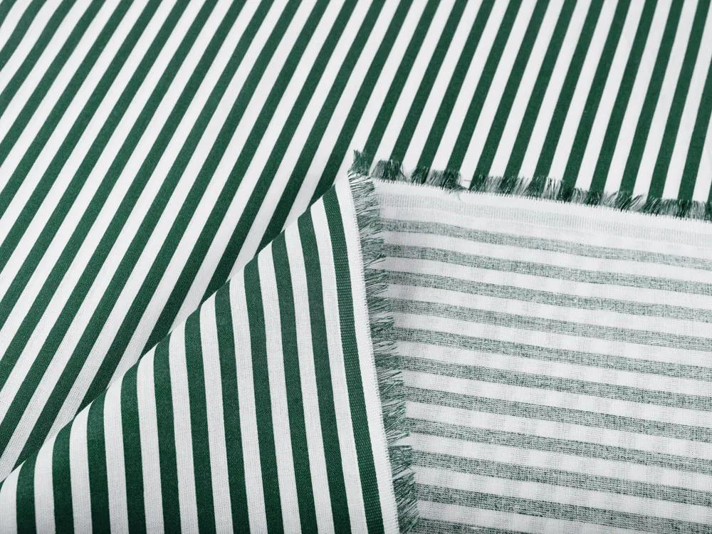 Biante Detský bavlnený záves Sandra SA-362 Tmavo zeleno-biele pásiky 130x170 cm
