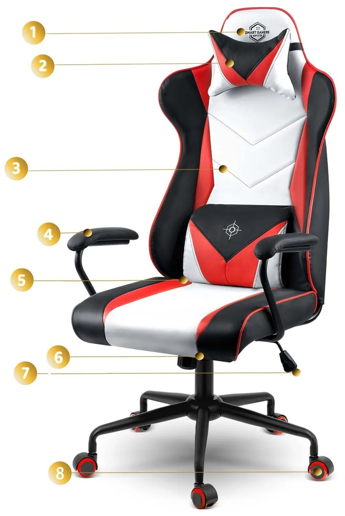 Herné kreslo Sofotel Miss Fortune 2593 - čierno-červeno-biela