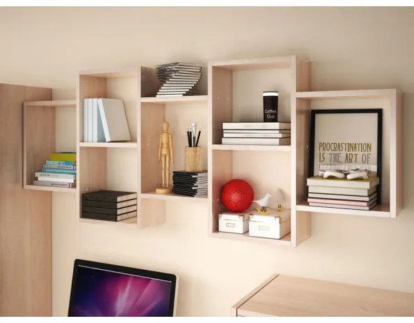 Nástenná polica TRIO 65x161 cm dub sonoma