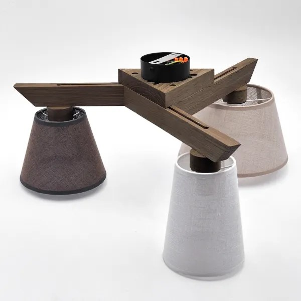 Brilagi - LED  Prisadený luster ANTHONY 3xE14/40W/230V dub orech