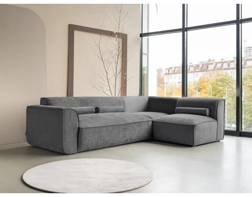 Sivá rohová pohovka (pravý roh) Flex Felix – Miuform