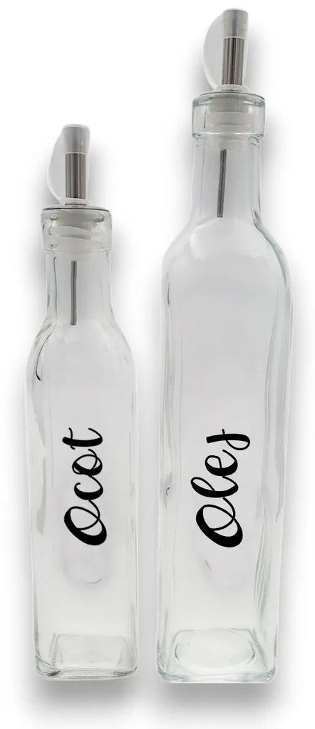 Zeller Present Sada láhví na olej a ocet 500ml+270ml se štítky, Zeller