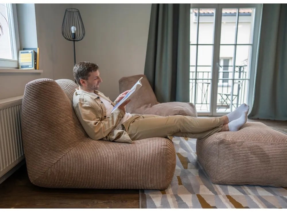 Svetlosivý sedací vak z textílie buklé Tube 100 – SLOWDOWN