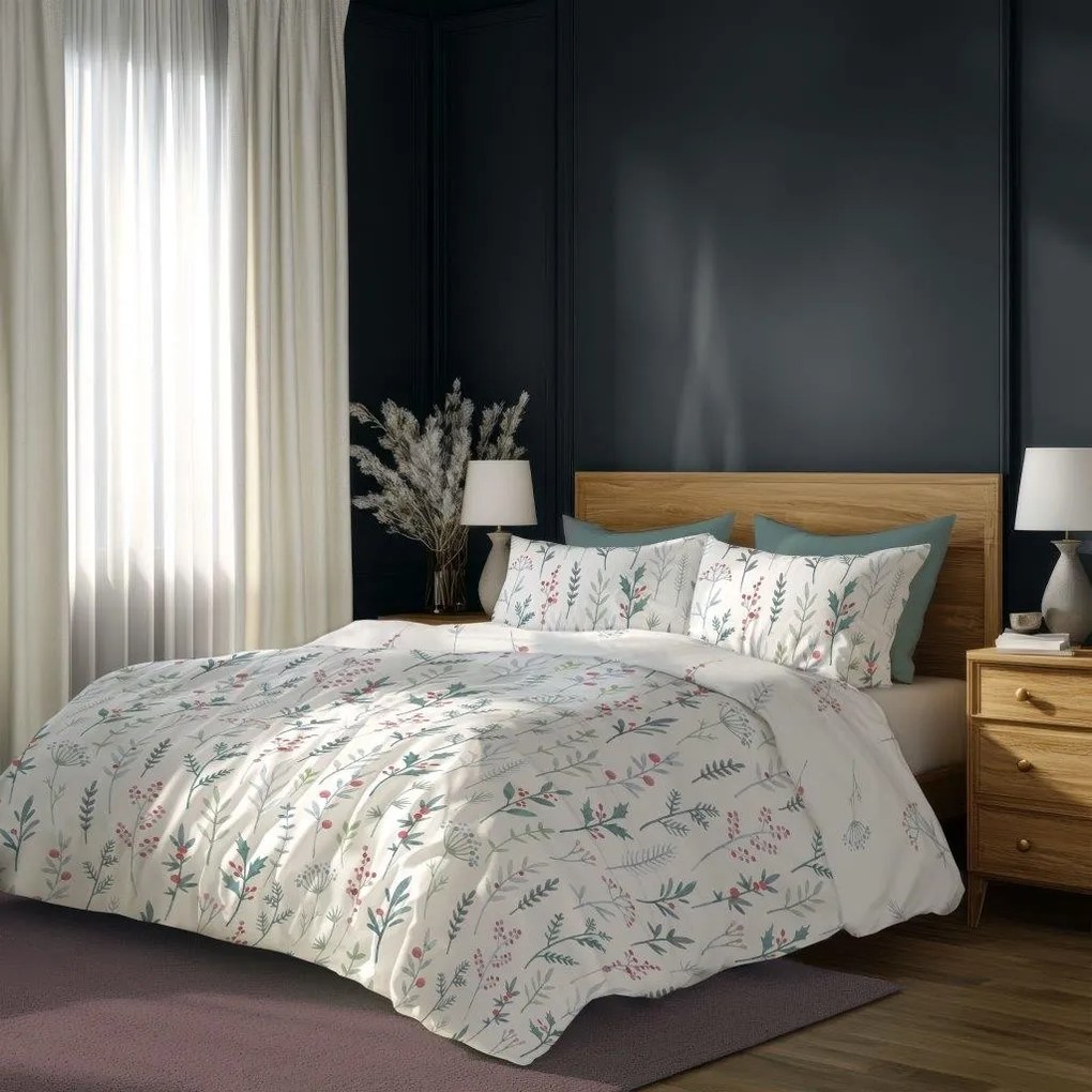 Bavlněné povlečení Primavera 002 160x200 cm + 2x 70x80 cm bílé/vícebarevné