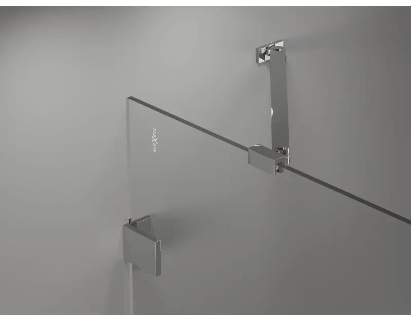 Mexen Lunar, polkruhový sprchový kút naklápací doľava 100 x 80 cm, 8mm číre sklo, chrómový profil, 833-100L-080P-01-00