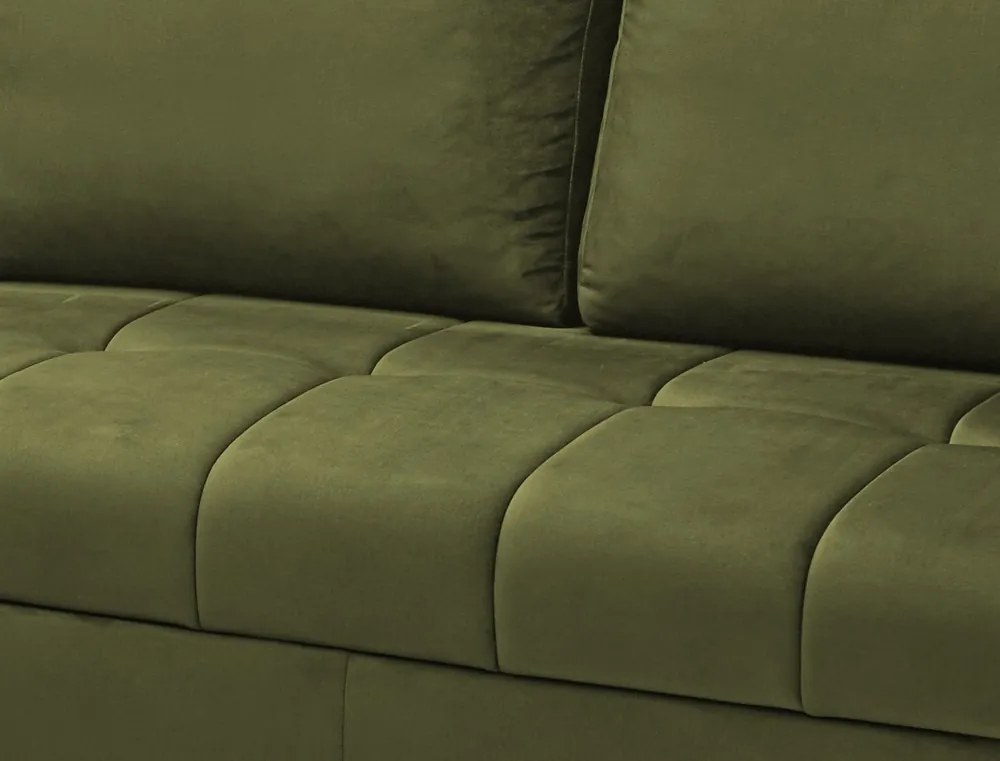 Rohová sedacia súprava Paris, machová zelená látka, ľavý roh