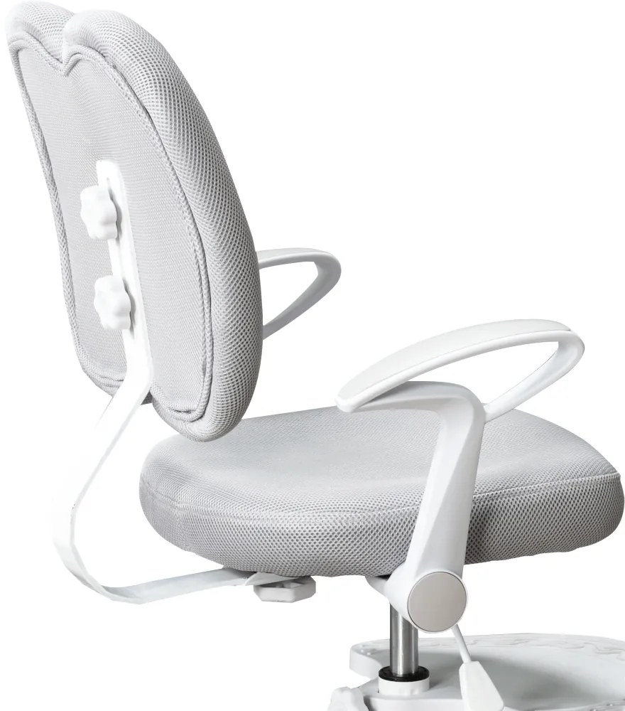 Tempo Kondela Rastúca stolička s podnožou a trakmi, sivá/biela, ANAIS