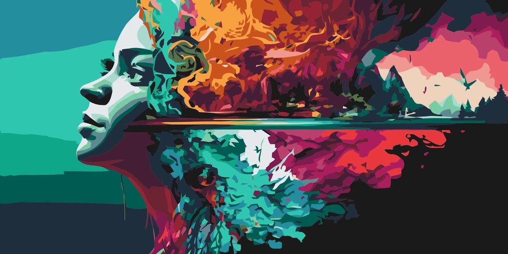 Gario Maľovanie podľa čísel Hlava plná spomienok Rozmery: 40 x 80 cm, Rámovanie: S vnútorným rámom