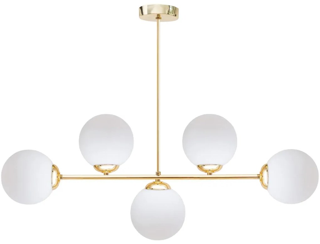 Luster na tyči FIRA 5xE27/60W/230V zlatá