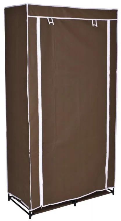 Textilný šatník so 6 policami Mirek - hnedý