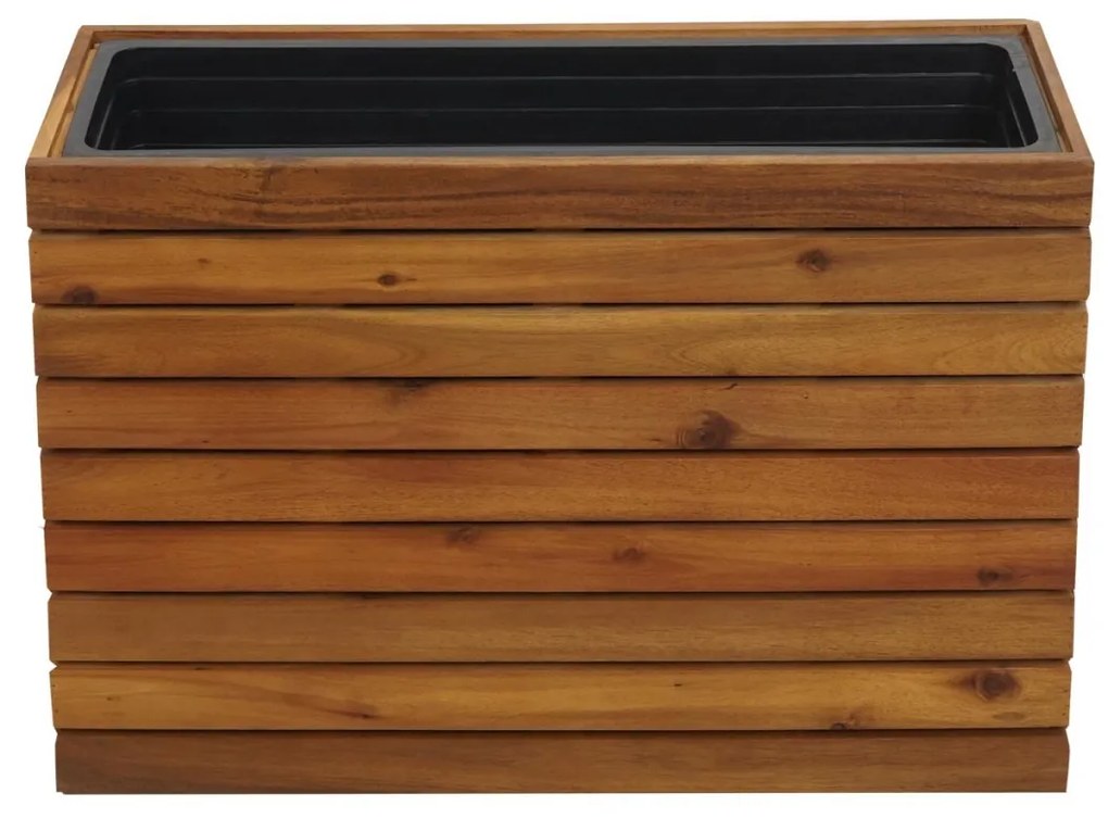 Kvetináč HWC-L21, 41x63x23cm, akáciové drevo - hnedá
