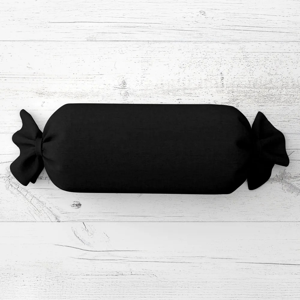 Biante Vankúš valec bonbon Rongo RG-014 Čierny 15x80 cm