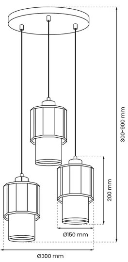 Luster na lanku BLANCO 3xE27/60W/230V biela