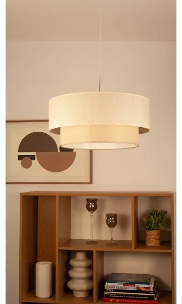 Luster na lankách NATIA 1xE27/60W/230V, priemer 45 cm, krémový