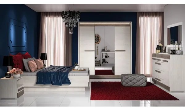 Nočný stolík SARPA 45x46 cm biela/hnedá