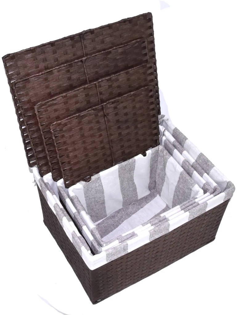 Úložný box s vekom hnedy Rozmery (cm): 43x32, v. 30