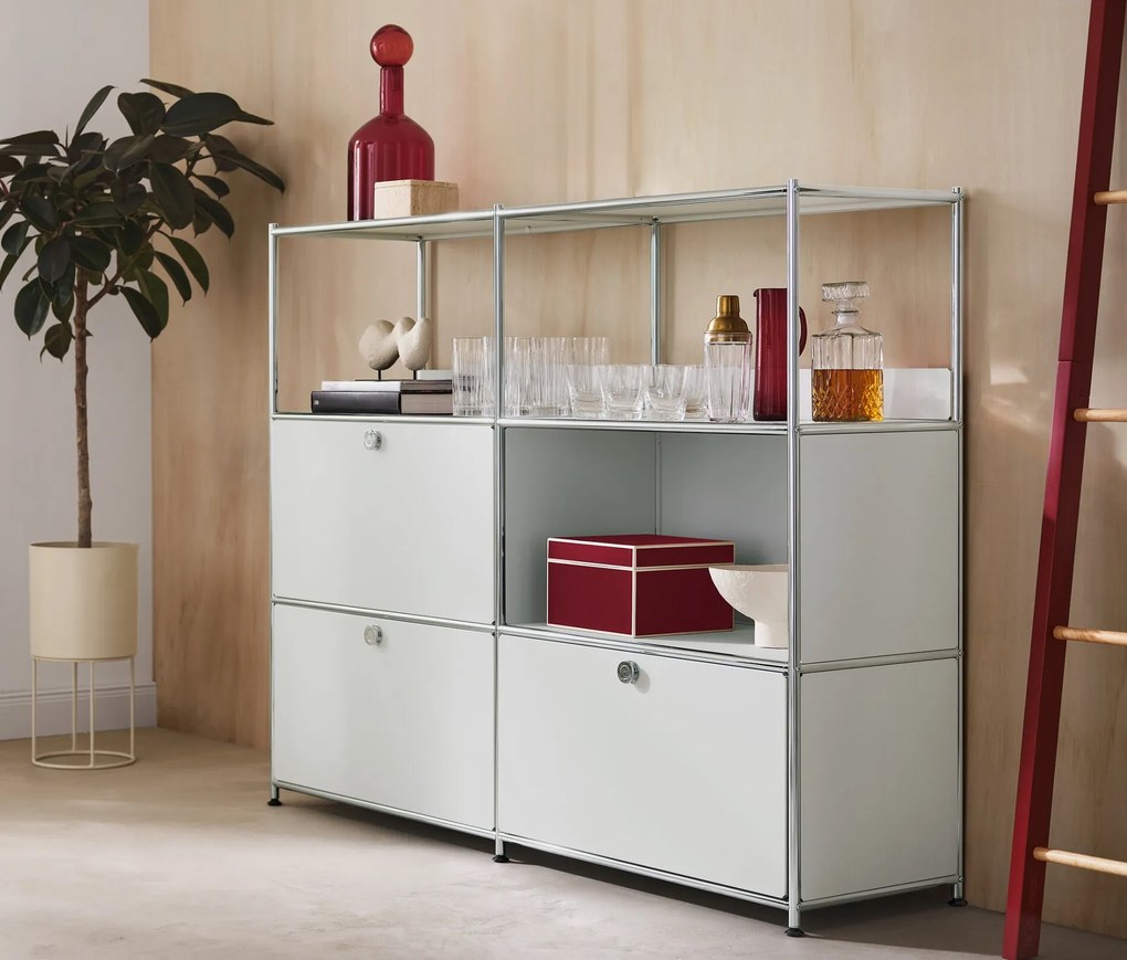 Kovová komoda »CN3« s 2 výklopnými dvierkami a 1 zásuvkou