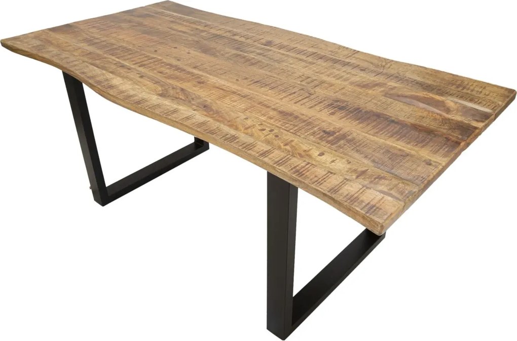 Jedálenský rozkladací stôl Edge 180/280 cm z masívu hnedý/čierny