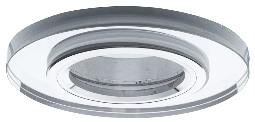 Ecolamp Podhľadové svietidlo Glass Round, 1x sklenené/strieborné kovové tienidlo, s
