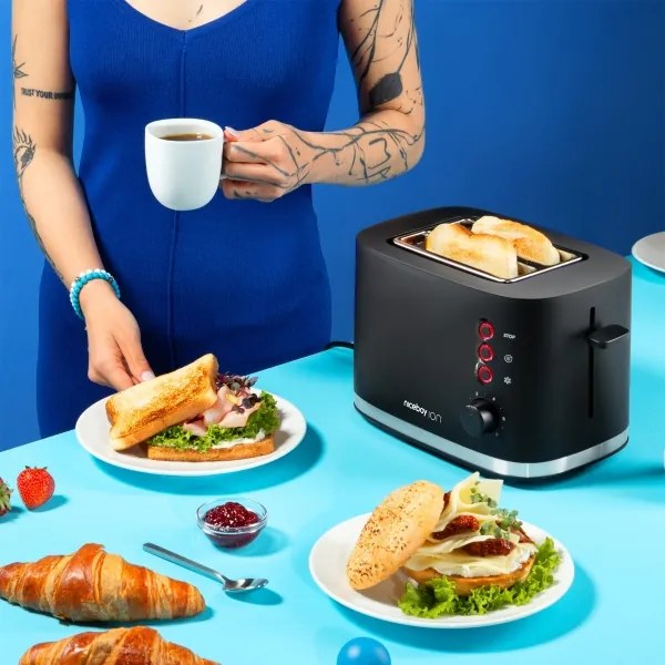 Niceboy ION Cruncher C3 - Hriankovač s dvomi otvormi a rozpekačom 870W/230V čierna