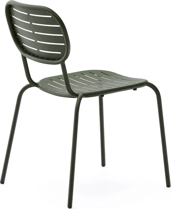 Tmavozelená kovová záhradná stolička Brai – Kave Home