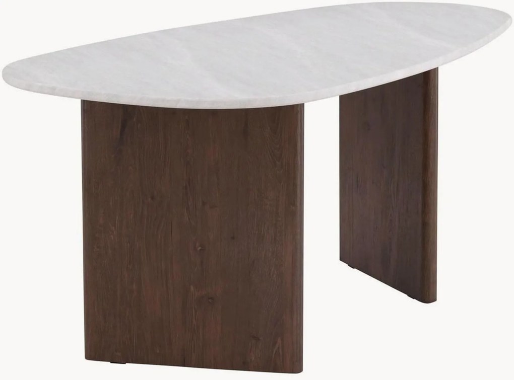 Oválny jedálenský stôl v drevenom a kamennom vzhľade Grönvik, 180 × 75 cm
