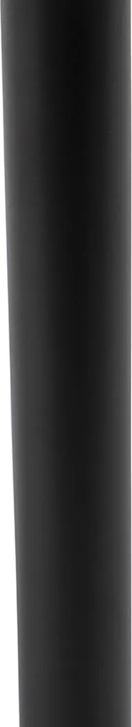 Stolová lampa čierna s oválnym zamatovým tienidlom čiernym 35 cm - Simplo