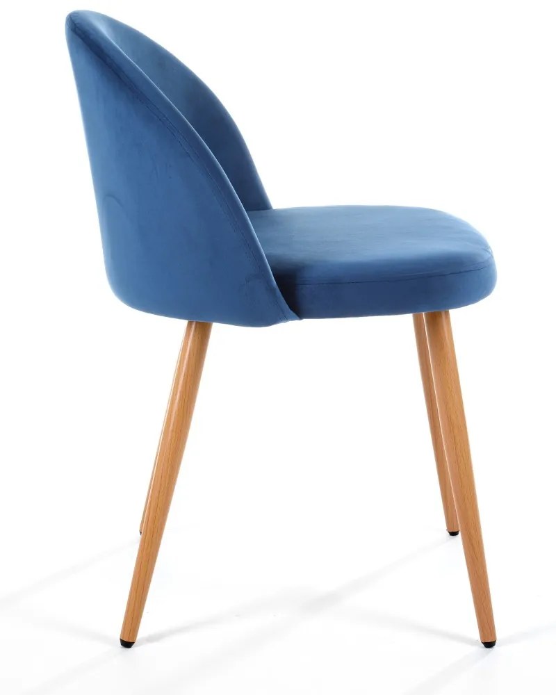 Zamatová čalúnená stolička Gera modrá